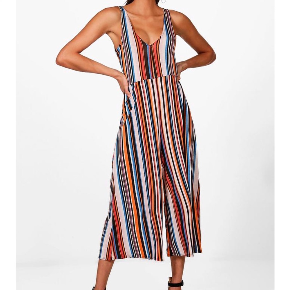 Boohoo Stripe Color Jumpsuit